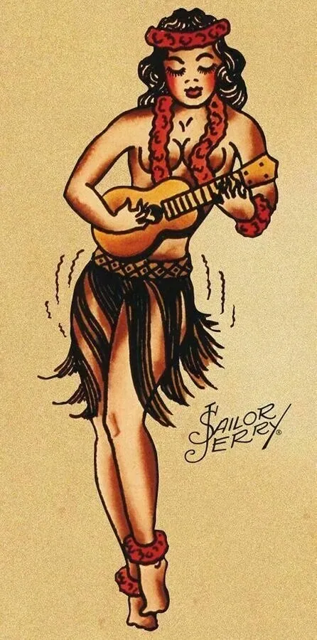 hula girl tattoo